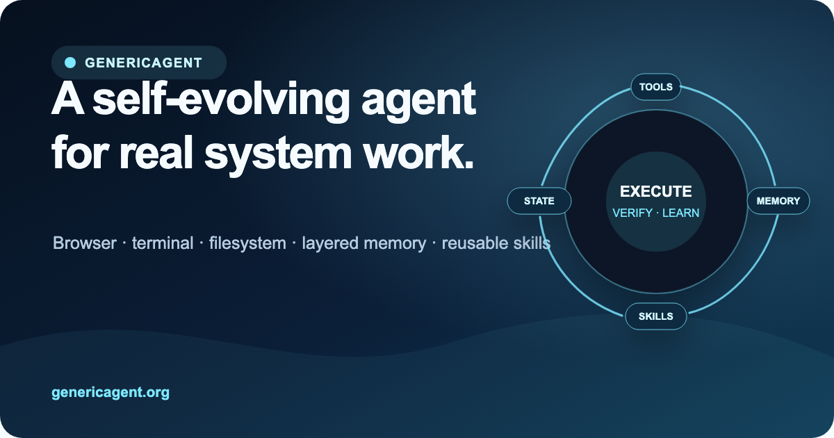 Generic agent workspace for real system work